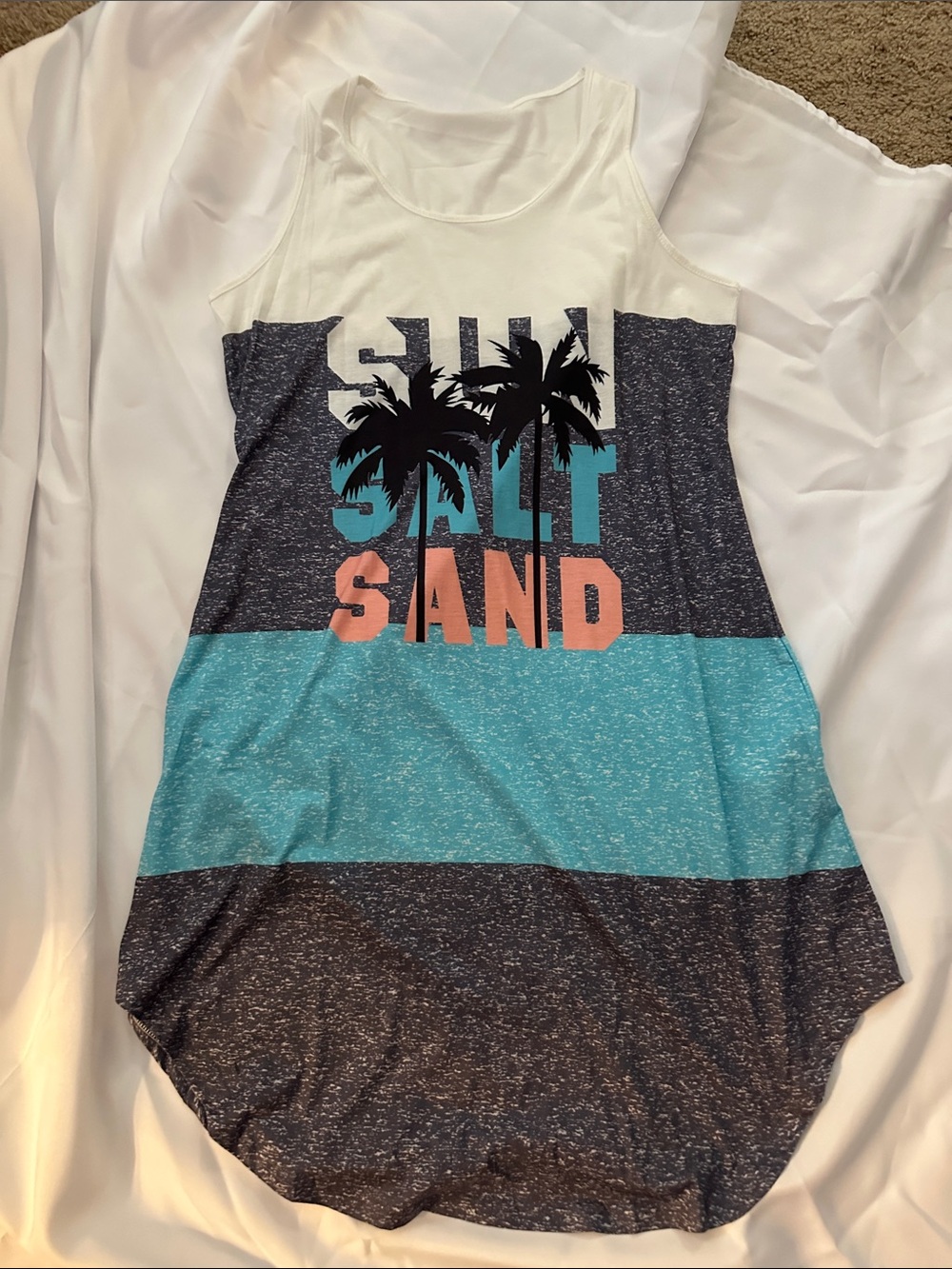 Kids Colorblock 'Salt Sand' Tank Top - Blue & Coral